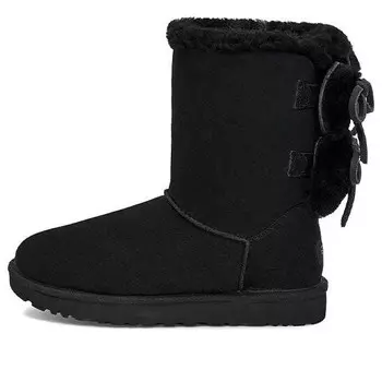 Зимние ботинки классические с двойным бантом короткие Ugg, черный