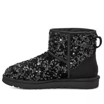 Зимние ботинки классические с крупными пайетками Ugg, черный