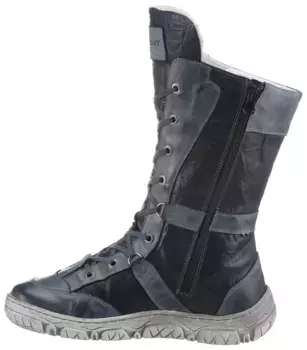 Зимние ботинки KRISBUT, украшенные контрастными швами, голенище варио, синий