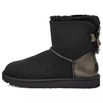 Зимние ботинки мини-бейли бант блестки Ugg, черный