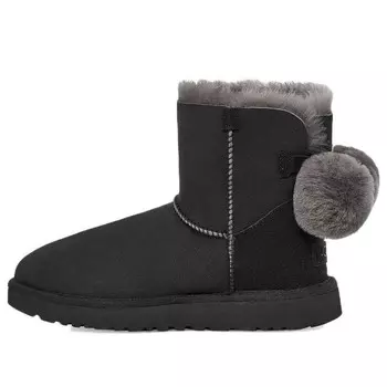 Зимние ботинки мини-бейли пушистый бант Ugg, черный