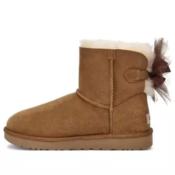 Зимние ботинки мини-бейли с бантом из тюля Ugg, коричневый