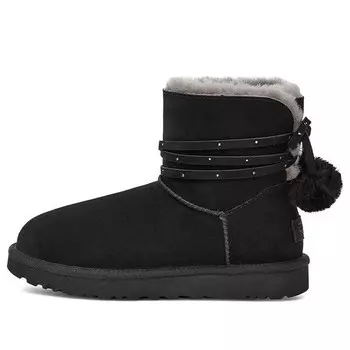 Зимние ботинки мини-бейли с бантом-помпоном Ugg, черный