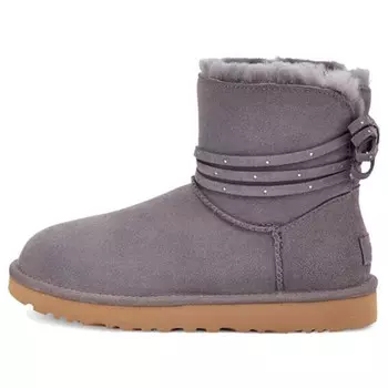 Зимние ботинки мини-бейли с блестящим бантом Ugg, серый