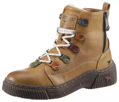 Зимние ботинки Mustang Shoes с заклепками и яркой отделкой, желтый