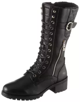 Зимние ботинки Mustang Shoes с золотыми вставками, черный