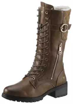 Зимние ботинки Mustang Shoes с золотыми вставками, цвет Kastanie