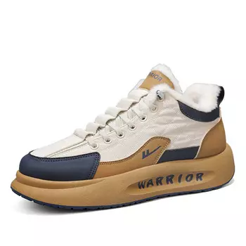 Зимние ботинки мужские бежевые коричневые темно-синие Warrior