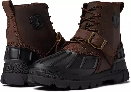 Зимние ботинки Oslo High Boot Polo Ralph Lauren, цвет Dark Brown Suede/Black