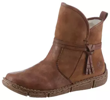 Зимние ботинки Rieker из разных материалов, коричневый