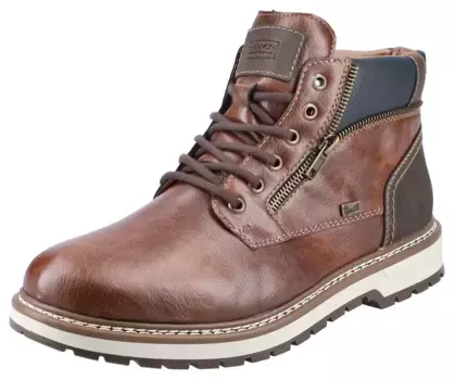 Зимние ботинки Rieker, повседневная обувь Rieker-TEX, обувь на шнуровке, коричневый