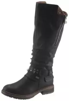 Зимние ботинки Rieker, с мембраной TEX, голенищем Vario, черный
