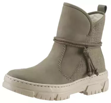 Зимние ботинки Rieker с практичной внутренней молнией, хаки