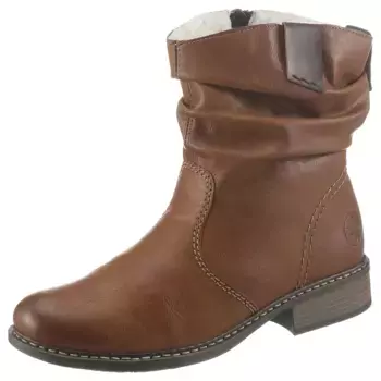 Зимние ботинки Rieker с рюшами на голенище с напуском, цвет Cognac