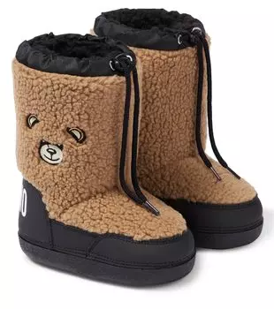 Зимние ботинки с отделкой из искусственной овчины Moschino, мультиколор