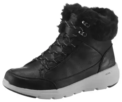 Зимние ботинки Skechers "GLACIAL ULTRA-COSYLY", зимняя обувь, зимние ботинки, ботинки на шнуровке с отделкой из мягкого искусственного меха, черный