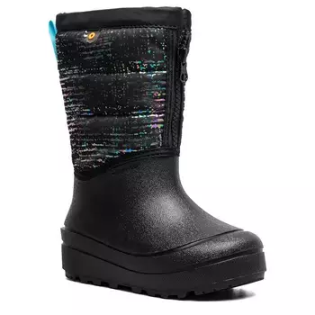 Зимние ботинки Snow Shell на молнии /для маленьких/больших детей Bogs, черный