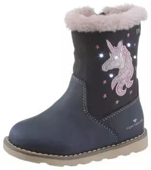 Зимние ботинки TOM TAILOR "Blinkschuh" с водоотталкивающей мембраной TEX, синий