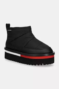 Зимние ботинки Tommy Jeans TJW NYLON FLATFORM BOOT WL, черный