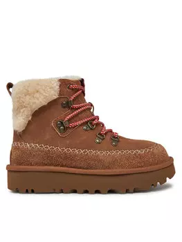 Зимние ботинки Ugg Botas de nieve W Classic Alpine Lace Up 1158271, коричневый