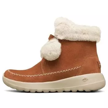 Зимние ботинки (WMNS) Skechers On-The-Go Joy Pompom Snow Boots 'Brown White', коричневый