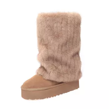 Зимние ботинки женские Aiqinisha, коричневый