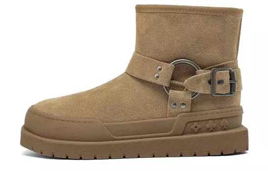 Зимние ботинки женские Boerdiqi, цвет Khaki Fleece-lined