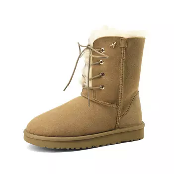 Зимние ботинки женские каштановые Aiqinisha, цвет Chestnut