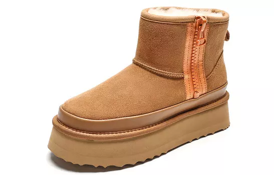 Зимние ботинки женские каштановые Eblan, бордовый