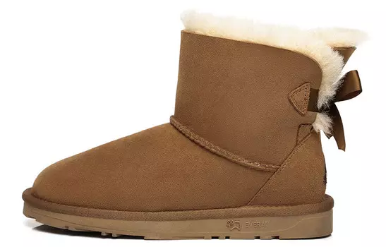 Зимние ботинки женские каштановые Everau