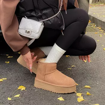 Зимние ботинки женские каштановые Mo Lin, цвет Chestnut