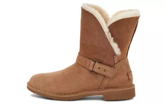Зимние ботинки женские каштановые Ugg