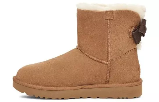 Зимние ботинки женские каштановые Ugg