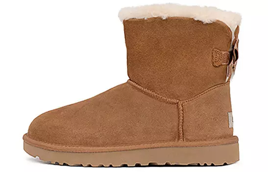 Зимние ботинки женские каштановые Ugg