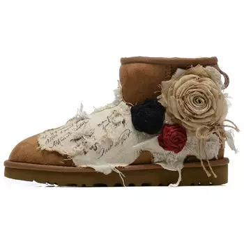 Зимние ботинки женские каштановые Ugg