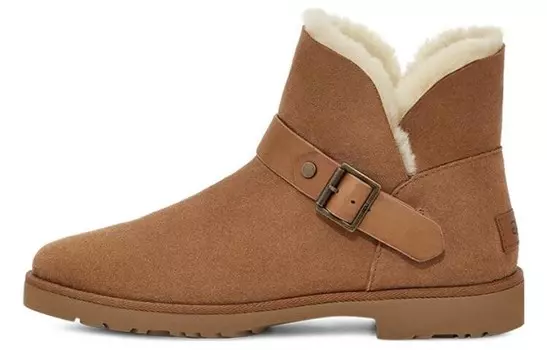 Зимние ботинки женские каштановые Ugg