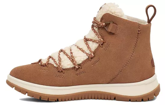 Зимние ботинки женские каштановые Ugg