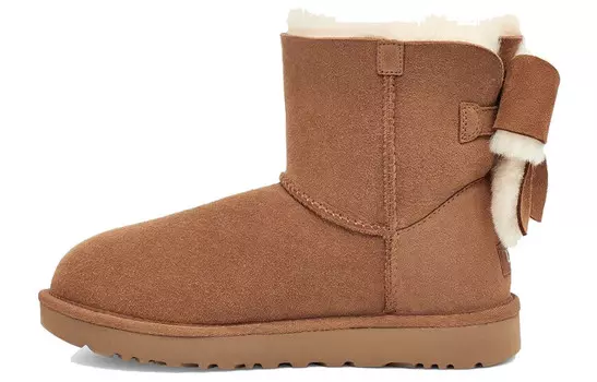 Зимние ботинки женские каштановые Ugg