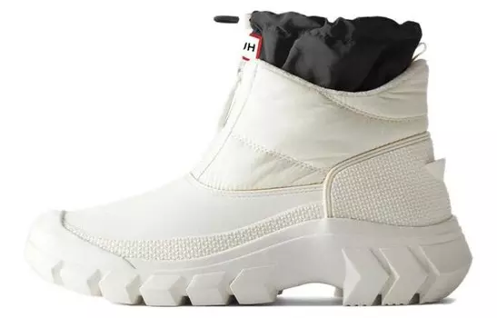 Зимние ботинки женские перламутровые белые Hunter