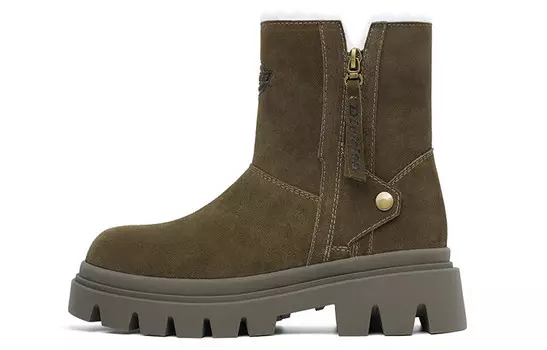 Зимние ботинки женские светло-коричневые/армейские зеленые Dickies