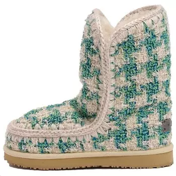 Зимние ботинки женские зеленый бежевый Kenaz