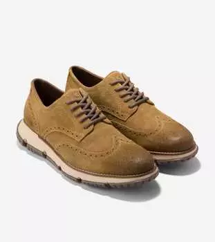 Зимние оксфорды Cole Haan 4.ZEROGRAND Wingtip, цвет desert olive-oxford tan-lava