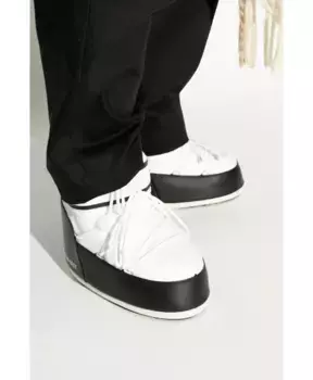 Зимние сапоги из нейлона с низким логотипом Moon Boot, белый