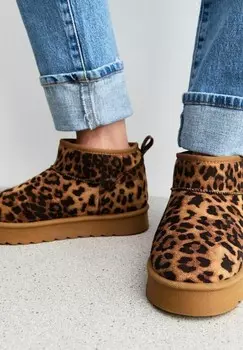 Зимние сапоги LEOPARD PRINT CHUNKY New Look, серый