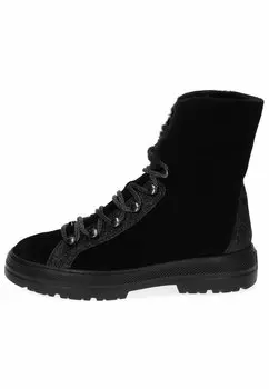 Зимние сапоги Paul Green, мягкая замша с блестками черного цвета