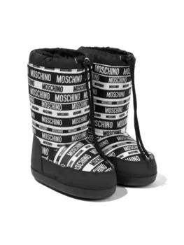 Зимние сапоги с логотипом Moschino Kids, черный