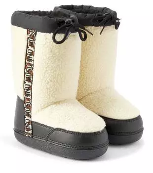 Зимние сапоги с подкладкой из искусственной овчины Moschino Kids, бежевый