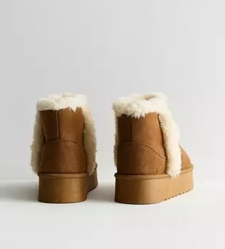 Зимние сапоги TAN SUEDETTE New Look, коричневый