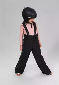 Зимние штаны WeeDo "ЧЕРНЫЕ", снегозадержатель с крючками для сноубордических ботинок, застегиваемые штанины, черный