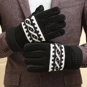 Зимние теплые перчатки Bovonik плюс бархатные утолщенные студенческие велосипедные перчатки на открытом воздухе, мужские холодные и ветрозащитные перчатки, универсальный размер, черные Bowonike